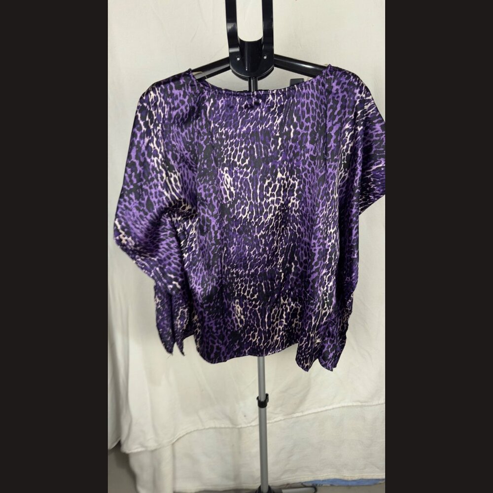 JW‎ Style Women’s Purple Flowy Top Size XL Lightweight Loose Fit Blouse